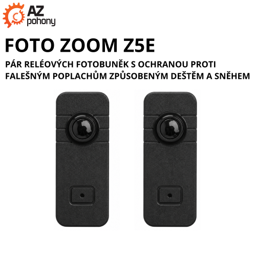 FOTO ZOOM Z5E - pár reléových fotobuněk s ochranou proti falešným poplachům způsobeným deštěm a sněhem